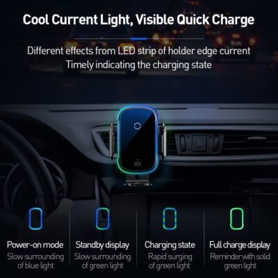 Baseus 15W QI Wireless Charger Car Mount Automatic - Image 4